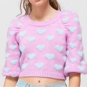 For Love & Lemons Scarlet Puff Sleeve Sweater SIZE M